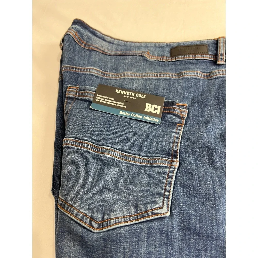 Kenneth Cole Jean Men 44x32 Blue BCI Better Cotton Initiative Straight Denim PA3